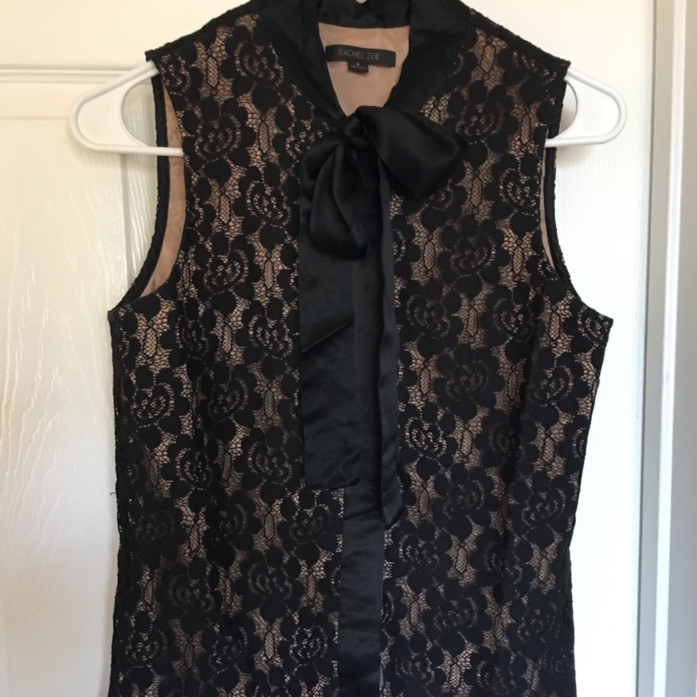 Rachel Zoe Black Lace button-up top.